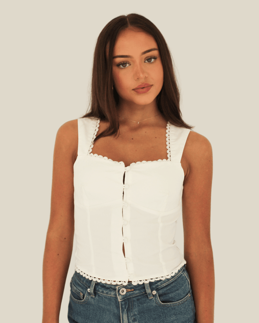Lacy Button Top - anka